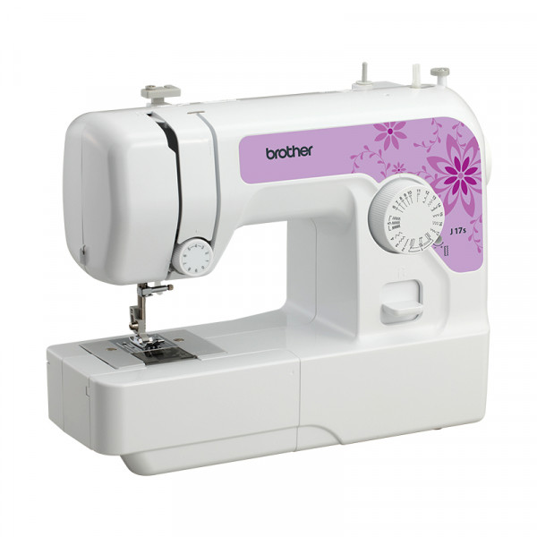 máquina brother branca com flores rosa