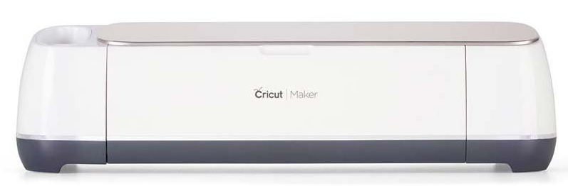 cricut maker branca em cima de uma mesa