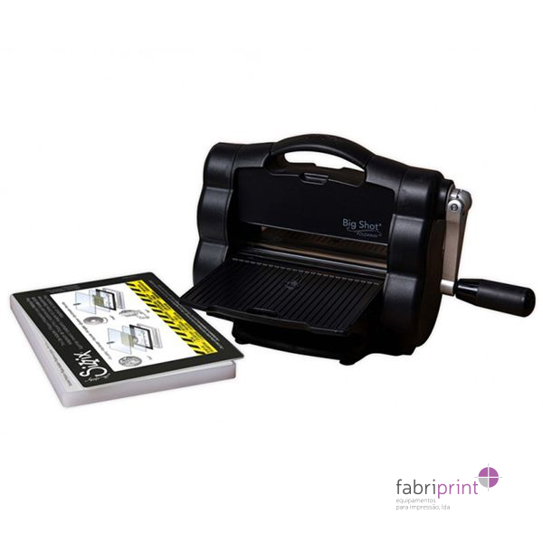 Guilhotina manual Sizzix Big Shot Foldaway preta com base de corte.