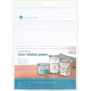 Folha adesiva transparente etiquetas Silhouette