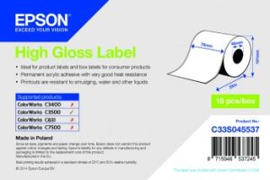 Etiquetas Gloss em Rolo Contínuo - 76MM X 33M,    C33S045537
