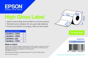 Etiquetas Gloss em Rolo - 76MM X 127MM,   C33S045543