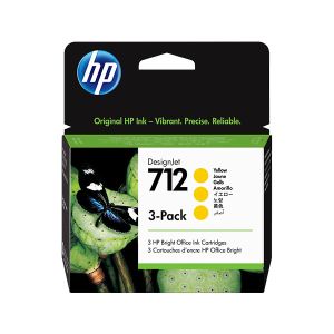 Tinteiro HP nº 712 Amarelo (3ED79A) 3 un
