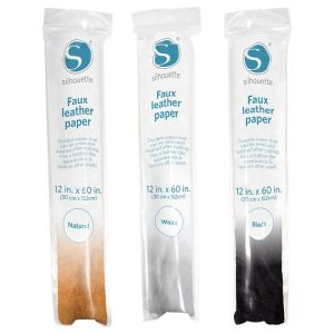 Papel Imitação de Couro Silhouette - Branco, Preto, Natural