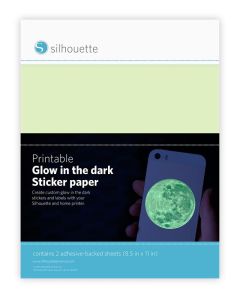 Papel adesivo fluorescente (Glow-in-the-Dark)  para plotter de corte Silhouette (2 folhas 21,5cm x 27,9 cm)